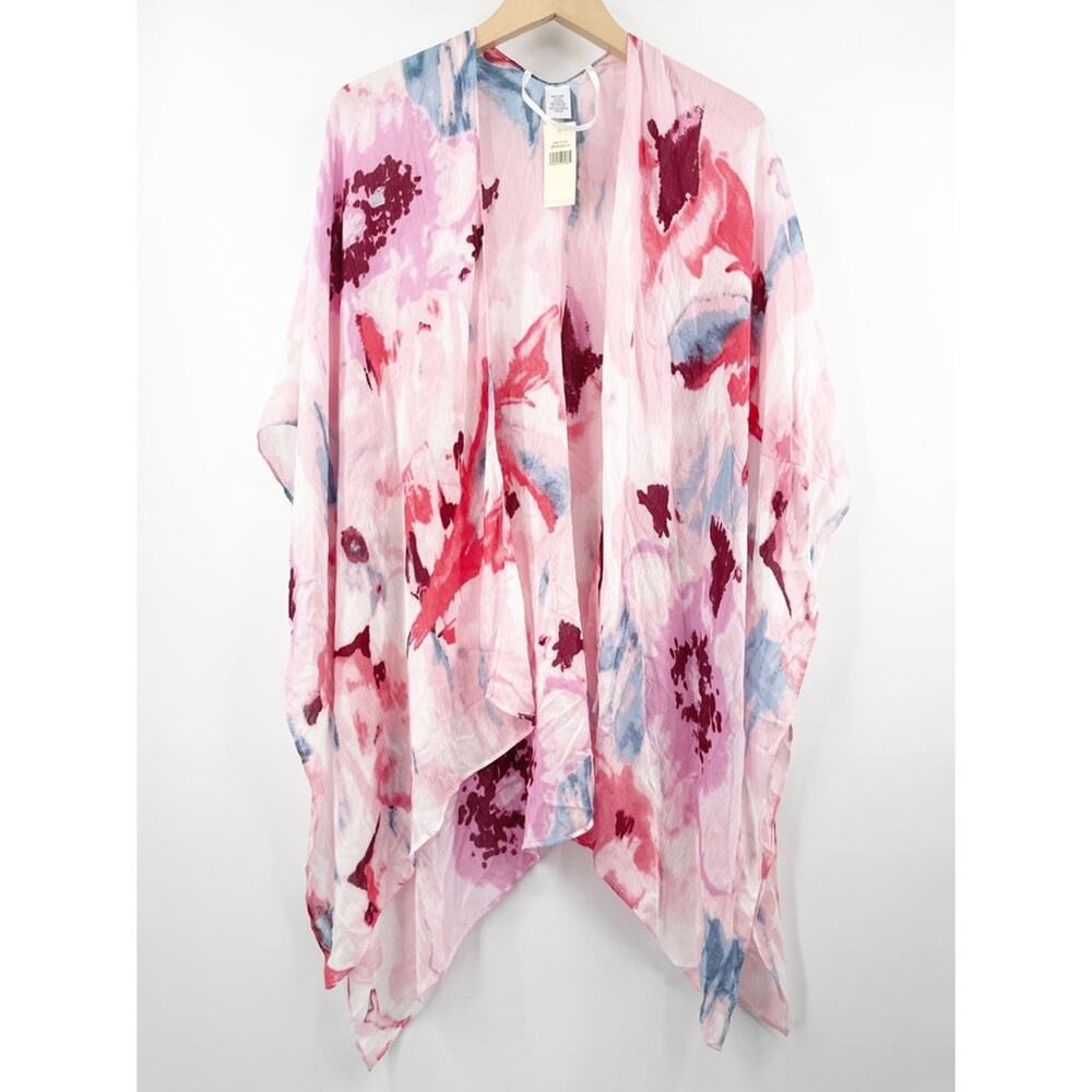 COLLECTION EIGHTEEN Wrap Scarf NWT Warm Pink Multi Spring Lightweight Colorful